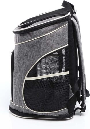 Рюкзак для собак та котів Fudajo: 32x27x40 см, до 6 кг, чорно-сірий, для подорожей