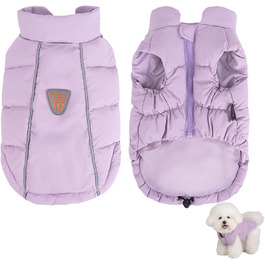 Водонепроникна та вітрозахисна жилетка для собак з D-кільцем, тепла зимова куртка для собак (Lila, S)