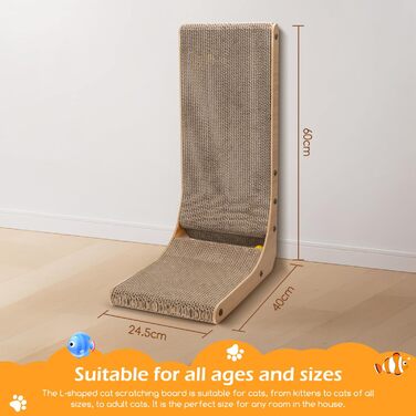 Котячий будиночок-кіготь Nobleza: кутовий, 60 см, з іграшкою, з гофрокартону