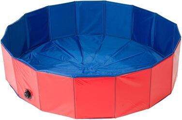 Складаний басейн для собак Sweetypet XL 120x30 см, червоний, із нековзким дном