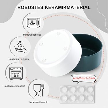 Керамічна миска для собак, годівниця для собак - неслизька миска для собак маленьких та середніх порід, миска для води для великих котів - керамічна миска для корму та води - 15 см - 320 г / 720 мл - біла