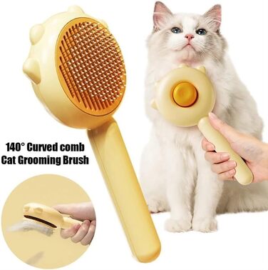 Бурштук для догляду за шерстю котів та собак з довгим хутром. Щітка для грумінгу, видалення шерсті та масажу. Світло-зелений колір