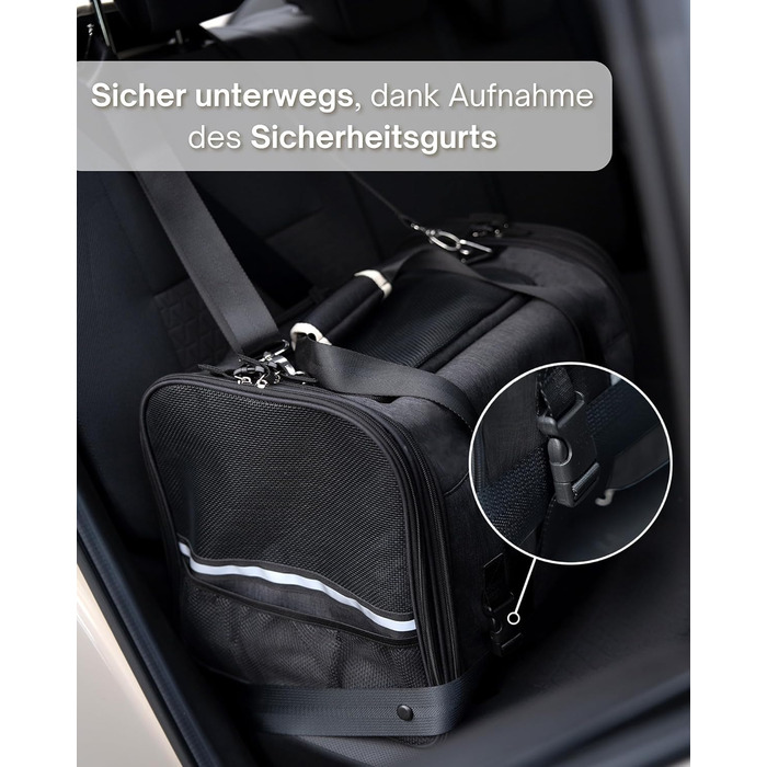 Транспортна сумка для котів та собак Petula Katzentasche & Hundetasche, чорна, до 13 кг