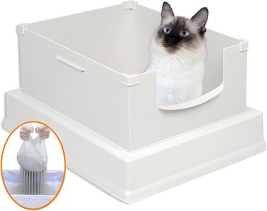 SpeedySift V2 Deluxe котячий туалет, стартовий набір, з одноразовими просіювальними вставками, 56 шт., білий