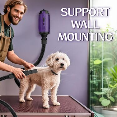 Фен для собак Blower Pet Dryer - сушарка для шерсті домашніх тварин з підігрівом, 3.8 PS, фіолетовий