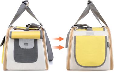 Трансформер для собак та котів Topyond - переноска для тварин з великим об'ємом, вентиляційним вікном та регульованим ременем, водовідштовхуючий оксфорд, жовтий