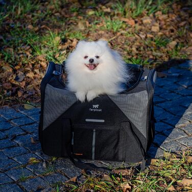 Переноска для собак та котів Ferplast Voyager M, чорна, 50x35x37 см, до 15 кг