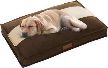 Гніздо для собак Ellie-Bo середнього розміру 71x48x10 см з стьобаним покриттям у смужку (чорний/коричневий) для клітки 76,2 см, XXL (117x75x10 см)