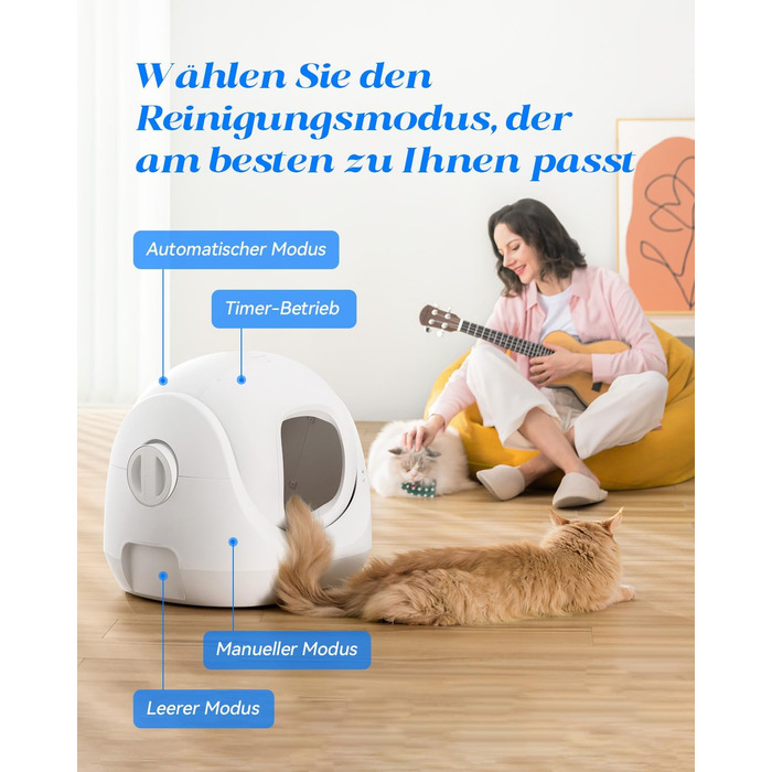 Автоматичний туалет для котів Catlink Baymax, самоочищення, контроль здоров'я, для котів 1,5-10 кг, для декількох котів