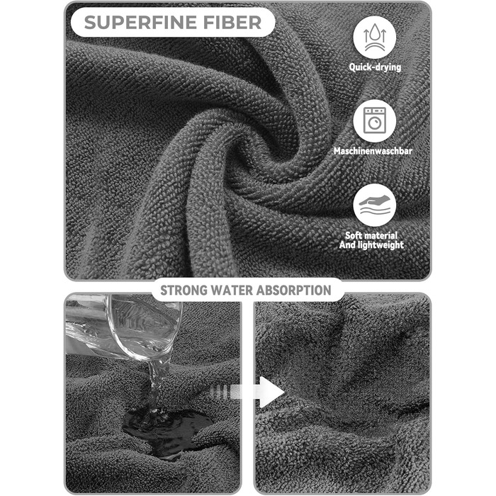 Рушник для собак JOOV E Dog Trockenmante - супер вбираючий, для сушіння після купання, м'який, регульований, для собак (S, Сірий динозавр)