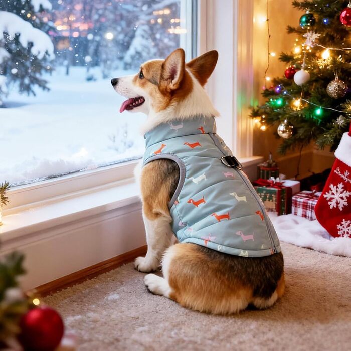 Теплий зимовий одяг для собак: куртка для маленьких собак, вітронепроникний жилет з отвором для шлейки, водонепроникний, для чихуахуа, такси, сірий, блакитний, XXS