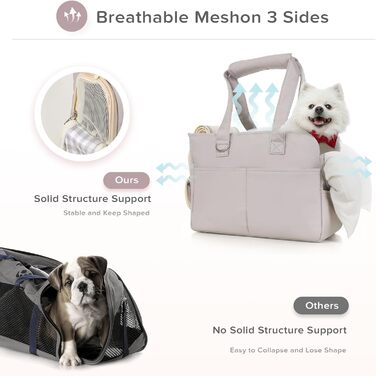 Переноска для тварин, переноска для котів та цуценят, м'яка, складана, сіра, до 6.8 кг