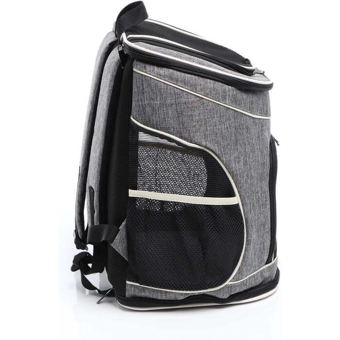 Рюкзак для собак та котів Fudajo: 32x27x40 см, до 6 кг, чорно-сірий, для подорожей