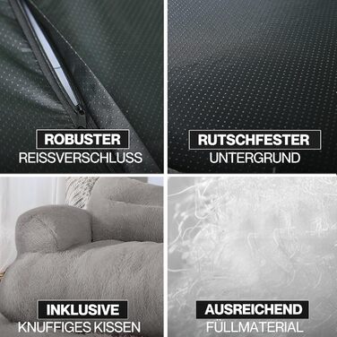 Кішка Софа Simba для котів та собак сірого кольору | З міні-подушкою | 70x48 см | Ліжко для котів та маленьких собак | М'яке, з достатньою підкладкою | Знімний чохол