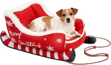 Ліжко для тварин у вигляді санної, 50/65/81 см, плюшеве, тепле, з антиковзним покриттям. Підходить для собак та котів.