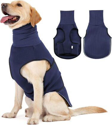 Заспокійливий жилет для собак та котів з навушниками, що приглушують звук, з світловідбиваючими смугами, зелений армійський (XL, блакитний океан)