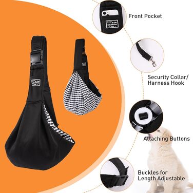 Сумка-слінг для собак NiCoLa: переноска для цуценят, чихуахуа, пуделів, бішон фрізе та котів, сіра/чорна