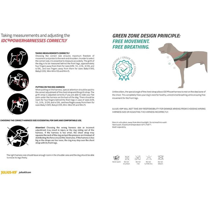Шлейка Julius-K9 IDC Powergeschirr, розмір 2XL/3, Reggae Canis
