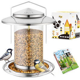 Годівниця для птахів iBorn, Металева годівниця-будиночок, Зелений колір, 18 см, для цілорічного годування, 6 отворів