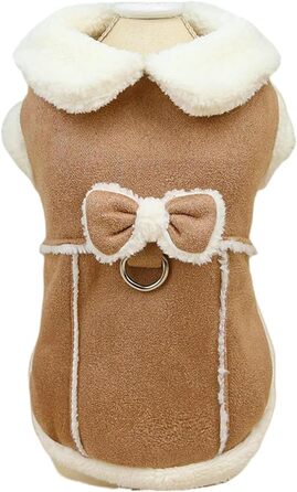 Зимовий одяг для собак: тепла куртка з бантиком для чихуахуа та інших собак малого та середнього розміру