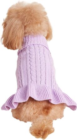 Пуловер для собак, розмір M, акрил, з коміром-горловиною, для собак маленьких та великих порід, 5,9–7,3 кг, теплий та зручний (Світло-фіолетовий)