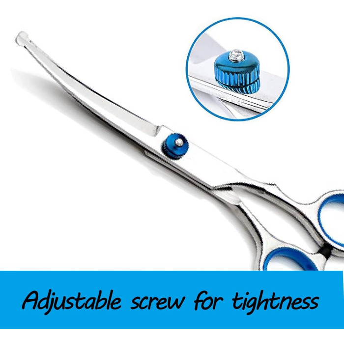 Професійна вигнута фен-ножиця для собак та котів, з безпечними кінцями, з титанової сталі