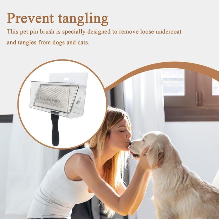 Гребінець для котів та собак | Щітка для видалення підшерстка | Металеві голки | Видалення шерсті