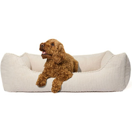 Ортопедичне ліжко для собак Антон | Ліжко-кошик для середніх та великих собак (Бежевий, 105x75 см)