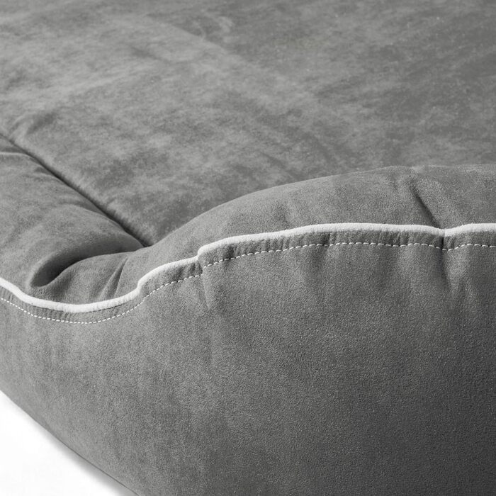 Ортопедичне ліжко для собак Tierlando® Marlon Nonplusultra з віскоеластичним матрацом, м'яким велюровим покриттям, розмір 170x110 см, сірий