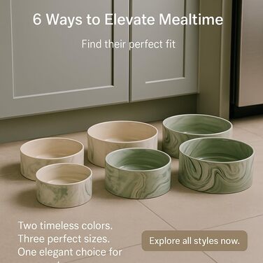 Миска для собак Flamingo Keramik, 1.2л, зелена, велика, для великих собак, миска для собак, велика, миска для собак, керамічна, велика, миється в посудомийній машині