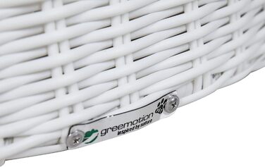 Крісло-ліжко для собак Greemotion з білого поліротангу з подушкою, 85 x 25 x 75 см