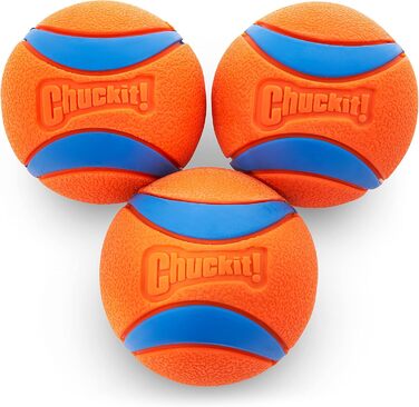 Chuckit! Ultra Ball – іграшковий м'яч для собак, міцний гумовий, високий відскок, плаваючий, сумісний з пусковим пристроєм, 3 шт, розмір M