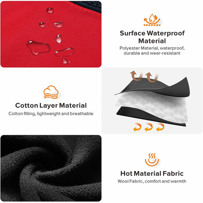 Зимовий теплий куртка для собак середнього розміру, червоний, бавовна, водонепроникний, з жилетом, світловідбиваючий