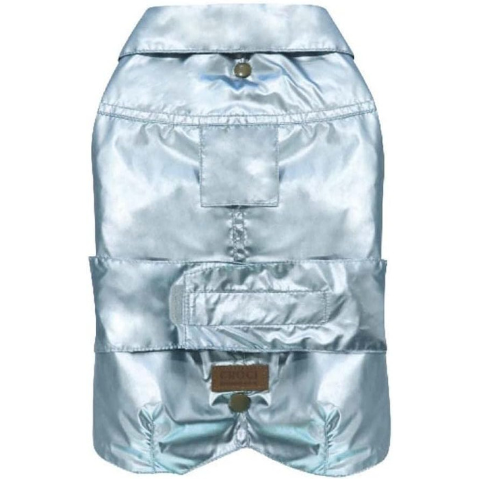 Водонепроникний дощовик для собак Croci Montreal, розмір спини 35 см, з флісовою підкладкою, регульований, з отвором для повідка та шлейки, перламутровий колір (M)