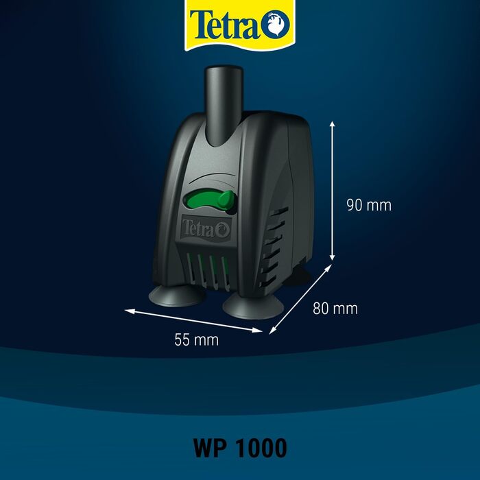 Tetra WP 1000 водяна помпа для акваріумів, потужна акваріумна помпа з регулюванням потоку, для оптимальної циркуляції води та чистоти, для акваріумів 200-300 літрів