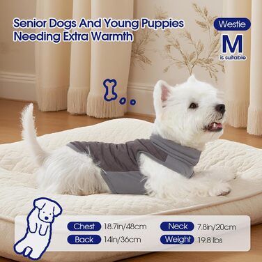 Флісова куртка для собак FUAMEY, тепла зимова жилетка, легкий мантель, пуловер, дихаюча, з високим коміром, вітронепроникна, водовідштовхувальна, для цуценят, розмір L (Large), колір коричневий та сірий