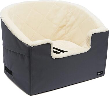 Підвищений автокрісло для тварин Amazon Basics, великий, сірий, 45.7 x 55.8 x 40.6 см