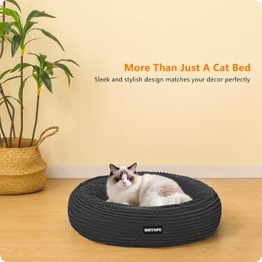 Кругле ліжко для собак та котів, м'яке, зручне, Ø 50 см, темно-сірий колір, 50x50x18 см