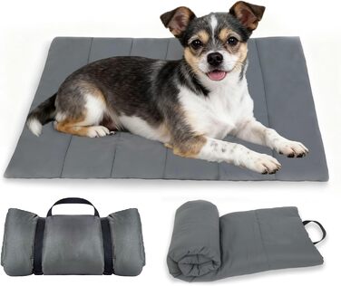 Водонепроникний килимок для собак на виїзд, миється, зручний, м'який, для подорожей, кемпінгу, відпочинку на природі (сірий)