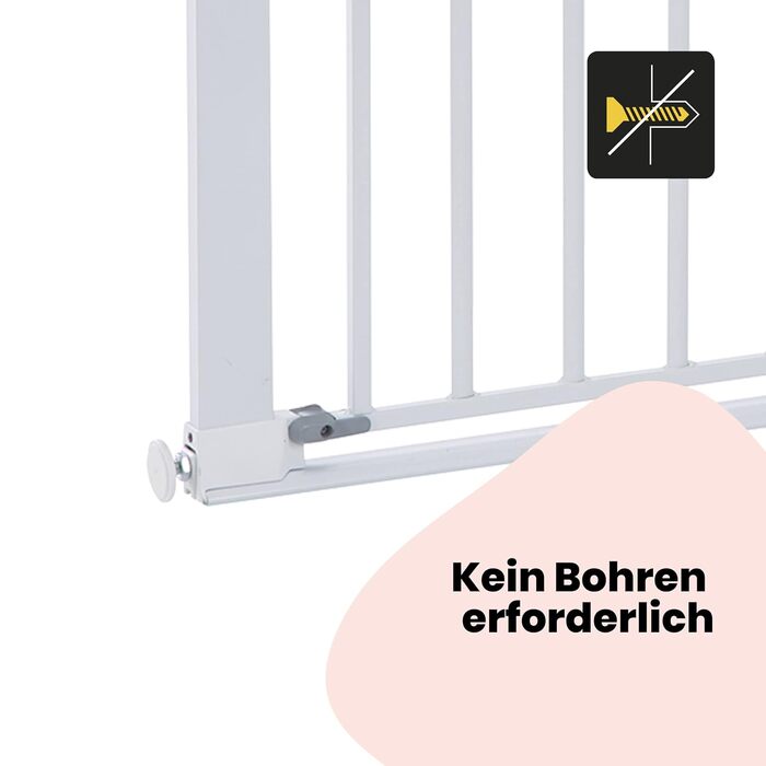 Захисні ворота Safety 1st Auto Close - автоматичне закривання, без свердління, 73-80 см (розширюється до 136 см), двостороння фіксація, білий колір (Flat Step)
