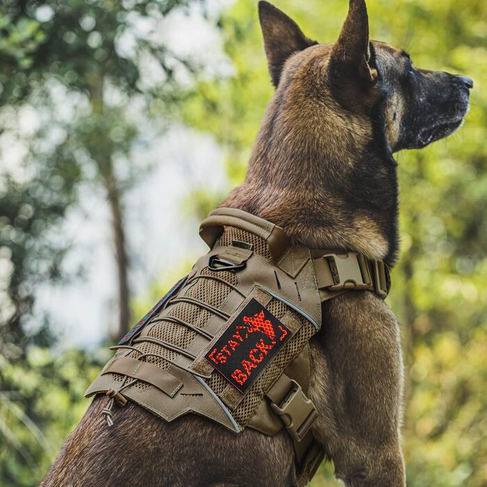 Тактична шлейка для собак OneTigris X Commander, нейлонова, дихаюча Air Mesh, зручна ручка, 2 металевих D-кільця, відбивні елементи, лазерне різання, для прогулянок і тренувань