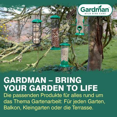 Годівниця для птахів Gardman Heavy Duty – міцна металева годівниця з 4 місцями для насіння, соняшника та горіхів