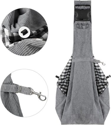 Сумка-переноска для собак та котів до 7 кг, сіра. Зручна переноска для тварин, регульований ремінь, складний дизайн.