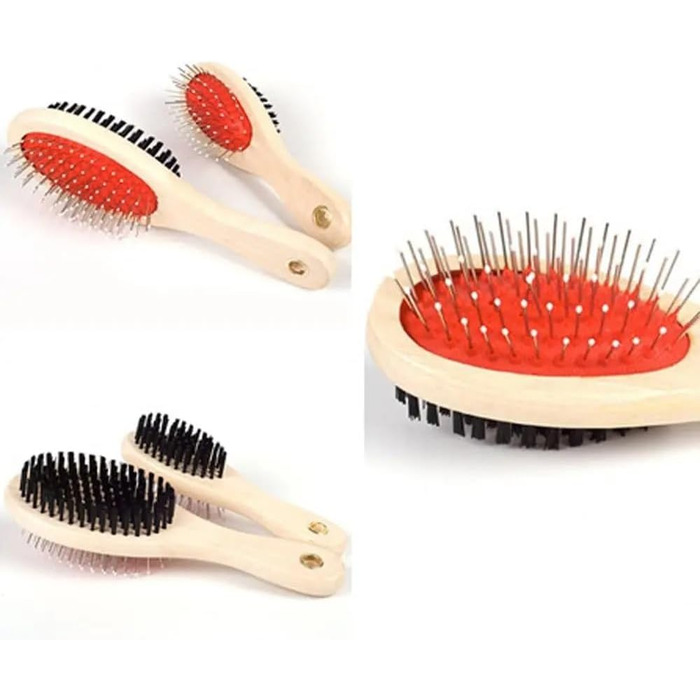 Щітка для догляду за шерстю котів та собак, для довгошерстих порід, вичісування, масаж, видалення ковтунів