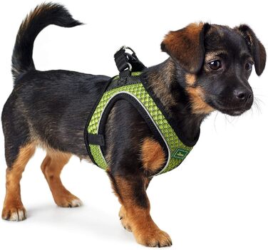 Шлейка для собак HUNTER HILO COMFORT, лімоний колір, розмір M-L, з сітчастого матеріалу, світловідбиваючі елементи, легка, сучасний дизайн