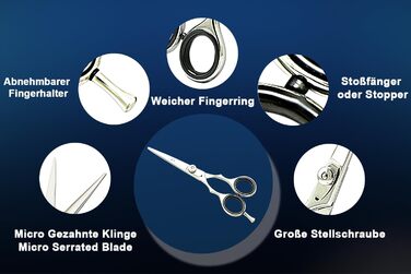 Професійна фризьорська ножиці Linkshänder 5.5 дюймів для стрижки волосся жінок та чоловіків з нержавіючої сталі Razor Edge