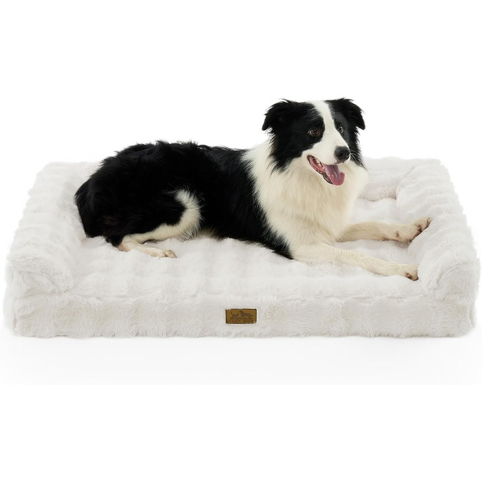 Ортопедичне ліжко для собак XL з штучного хутра, U-подібне, великі породи, водонепроникний чохол, антиковзаюче, м'яке, тепле, для прання