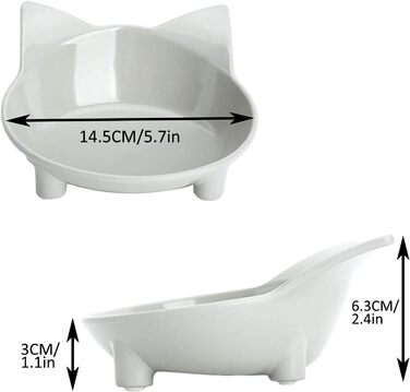 Набір мисок для котів Katzennäpfe (3 шт.) з антиковзним покриттям - сірий, білий, жовтий