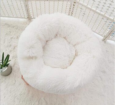 Кругле м'яке плюшеве ліжко-гніздо для кошенят та собак, зелене (XS:40 см)