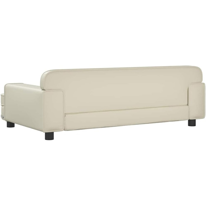 Крісло-ліжко для собак та котів з екошкіри, 90x53x30 см, кремовий колір